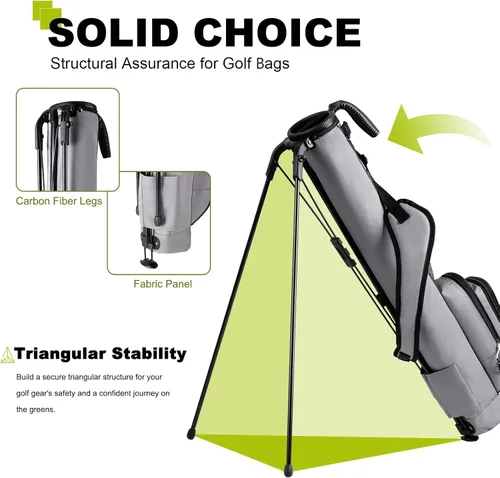Miniatura 4 de UNIHIMAL Bolsa de Golf Ligera con Soporte para Transportar – Fácil de Transportar y Duradera Bolsa de Golf Pitch n Putt para el Campo de Práctica