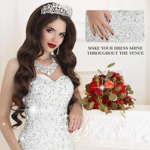 Miniatura 5 de 48 piezas de diamantes de imitación para coser, diamantes de imitación de cristal de formas mixtas con parte trasera plana, para coser en gemas