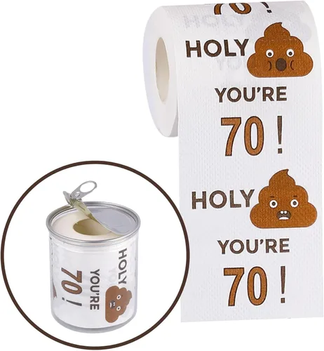 Rollo de papel higiénico de feliz cumpleaños 70 de 3 capas, divertidos regalos de cumpleaños para hombres y mujeres, novedad para decoraciones de