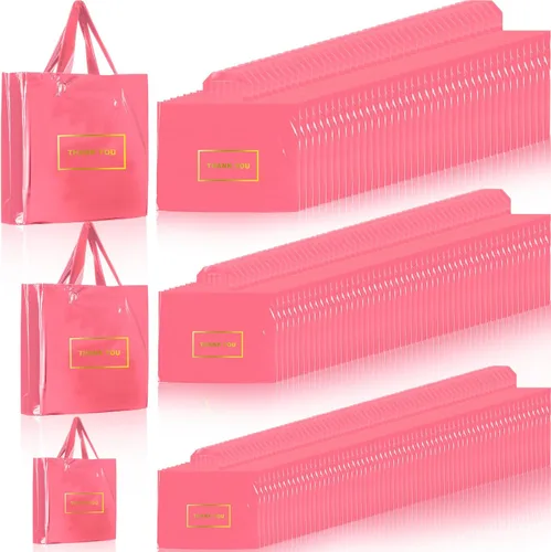 Teling 200 piezas de bolsas de plástico de agradecimiento al por mayor, bolsas de mercancía para bodas y negocios, 9 x 12 pulg, 12 x 15 pulg, 15 x