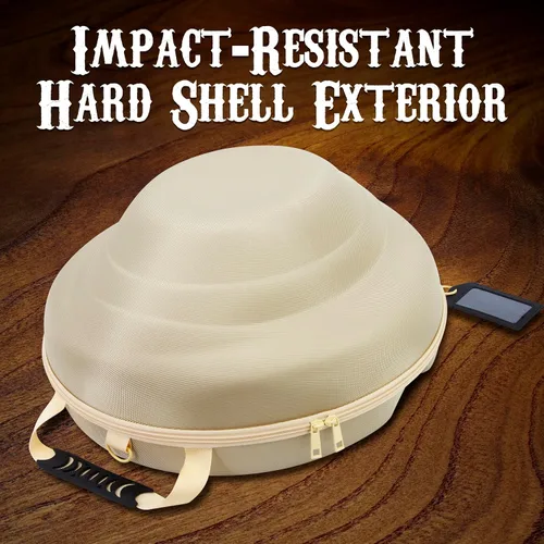 Miniatura 2 de CASEMATIX Caja de sombrero de vaquero y almacenamiento portátil para sombreros de vaquero para bordes de hasta 4.75 pulgadas, funda rígida