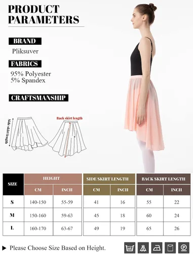 Miniatura 3 de PLIKSUVER Falda cruzada de ballet para mujer, falda de baile de gasa con cintura elástica para mujeres, niñas y adultos