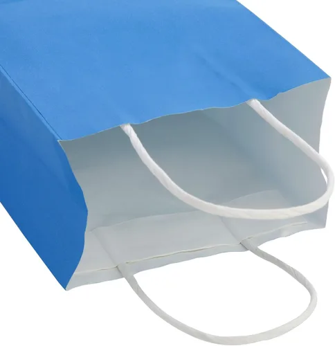 Miniatura 8 de BLUE PANDA Bolsas de regalo – 9 x 5 x 3 pulgadas, paquete de 25, color azul, bolsas de recuerdo de fiesta con asas para dulces y golosinas