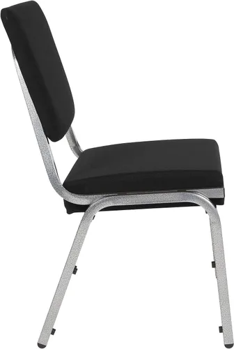Miniatura 5 de Flash Furniture HERCULES Series Silla de recepción médica bariátrica de tela antimicrobiana negra de 1000 libras con respaldo de 3/4 paneles