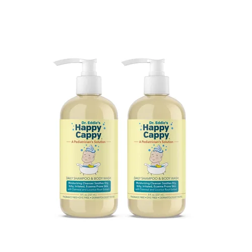 Happy Cappy Champú y Jabón Corporal para Bebé - Jabón Corporal para Eczema para Niños, Pequeños, Adultos, Ayuda con la Sequedad, Reduce la Comezón y