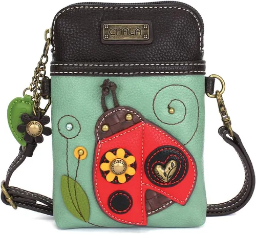 Miniatura 2 de CHALA Bolso cruzado para teléfono celular, piel sintética, lona multicolor con correa ajustable