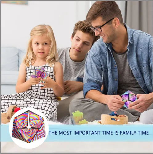 Miniatura 5 de Kaleidocycle - Cubo para la ansiedad para niños, cubo mágico infinito para adultos para mantener la calma y la ansiedad, antidepresión, juguetes