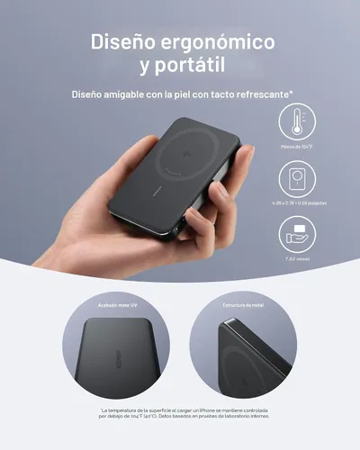 Miniatura 4 de Anker MagGo Power Bank, batería magnética ultradelgada de 10,000 mAh, con certificación Qi2 de 15 W, cargador portátil ultra rápido compatible