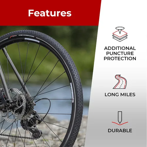 Miniatura 7 de Fincci Pair 700x38c Bike Tire - Gravel Foldable Kevlar 40-622 Puncture Resistant Bike Tires 1 mm Nylon - Grooved 700c Bike Tire - 28 inch Tyre for
