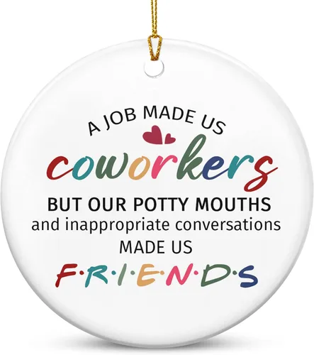 Miniatura 18 de TEEZWONDER Regalos para compañeras de trabajo y amigas - Adornos navideños de cerámica 2025 para decorar el árbol - Regalo de Navidad y cumpleaños