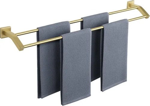 Miniatura 20 de Alise Toallero doble de baño, toallero para baño, lavabo de baño, acero inoxidable SUS304 de 24 pulgadas, soporte de pared, color negro mate
