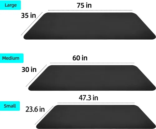 Miniatura 4 de Cinta de correr protectora y alfombrilla de bicicleta estacionaria, impermeable, adecuada para madera dura y alfombra, ideal para ejercicio y uso