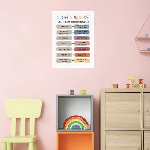 Miniatura 4 de uoyien Pósteres de Mentalidad de Crecimiento Salud Mental Aula Oficina Terapia Decoración de Pared Afirmaciones Positivas Citas Arte de Pared
