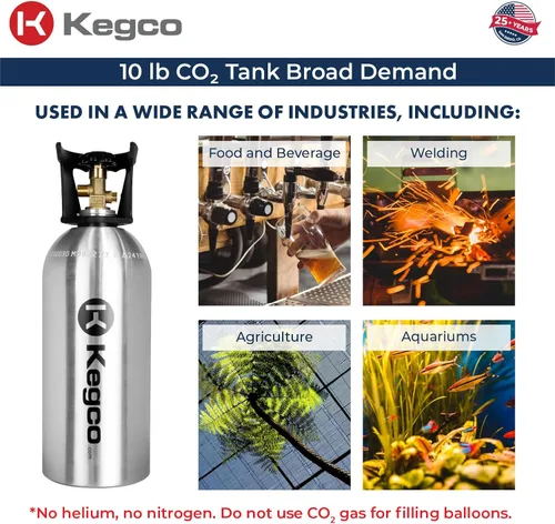 Miniatura 6 de Kegco Cilindro de Co2 Tanque de Aluminio de 10 lb
