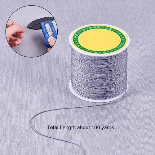Miniatura 3 de PH PandaHall 600 yardas de 0.031 in de nailon para cuentas de hilo de cuerda de nudo chino Kumihimo hilo de macramé, cordón de cuerda para macramé