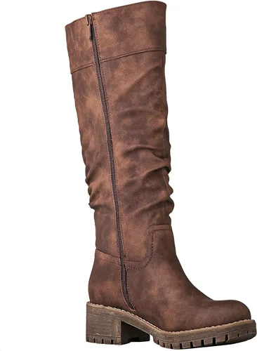 Miniatura 3 de GLOBALWIN Botas de tacón bajo grueso para mujer, botas altas hasta la rodilla para mujer