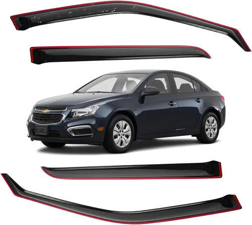 Miniatura 101 de Viseras para ventanas para Mazda 3 Sedán 4 puertas 2004 2005 2006 2007 2008 2009 estilo JDM Mugen, deflector de viento, protector solar y de lluvia