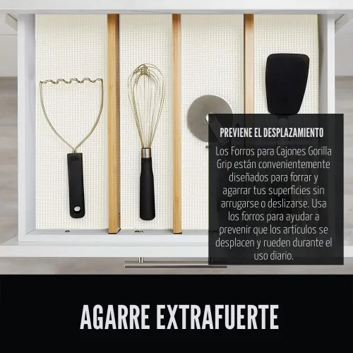 Miniatura 3 de GORILLA GRIP powerGRIP - Forro para cajones y estantes de gabinete, agarre fuerte y resistente, forros no adhesivos para proteger gabinetes