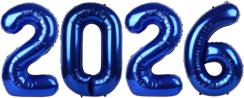 Miniatura 24 de Globos de números de 5 globos de 40 pulgadas, decoraciones de cumpleaños azules para niños y niñas, globos de números azul marino grandes