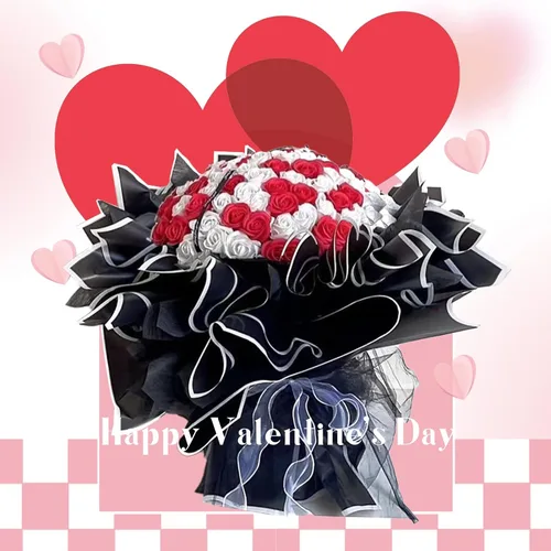 Miniatura 6 de Gloreyan 20 hojas de papel de regalo de flores, suministros de envoltura de ramo de floristería negro impermeable con borde blanco para embalaje