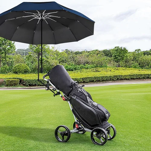 Miniatura 7 de HOBVO UPF 50+ Paraguas de golf con abrazadera universal ajustable, paraguas portátiles para la lluvia, apertura y cierre manual, para silla