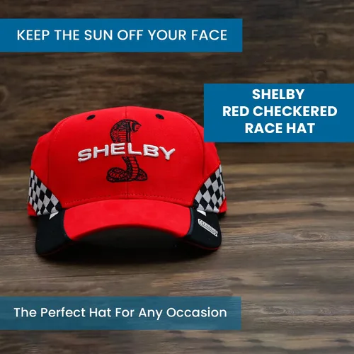 Miniatura 2 de Shelby Snake Red - Gorra de carrera a cuadros Producto oficial Shelby Ajustable, talla única, Rojo