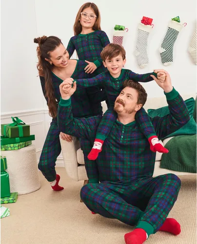 Miniatura 2 de The Children's Place Family Matching, Plaid Waffle 2 Piece Pajama Sets