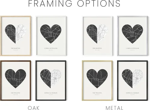 Miniatura 4 de HAUS AND HUES Póster personalizado con forma de corazón – Regalo personalizado para él y ella – Póster único para parejas – Regalo para bodas