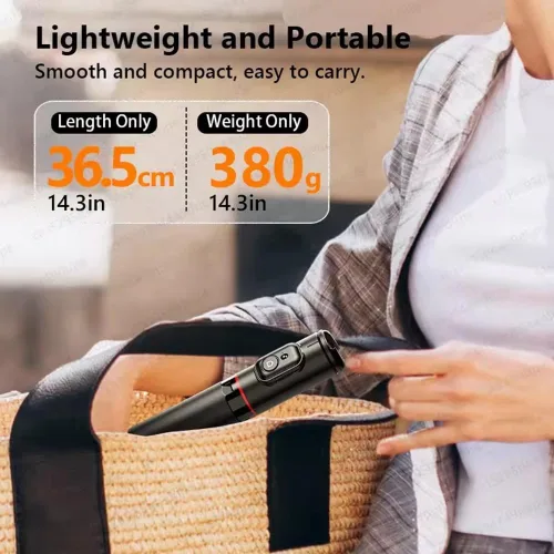 Miniatura 3 de Palo selfie de 72 pulgadas, trípode todo en 1, kit de video con control remoto inalámbrico integrado, portátil, ligero, trípode extensible
