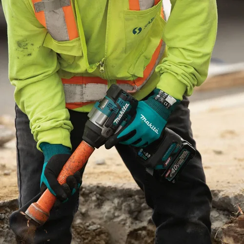 Miniatura 3 de Makita Unisex FitKnitÂ T 04123 Guantes con revestimiento de nitrilo FitKnit Cut de nivel 1, Grande X Grande, Azul Verde/Negro, Grande X-Grande EE. UU