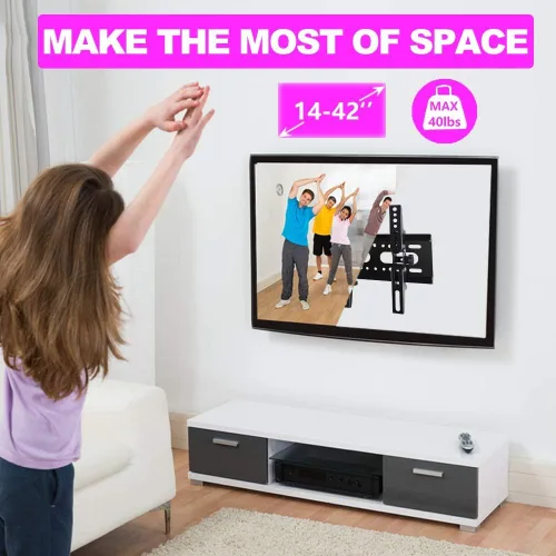 Miniatura 3 de Soporte de pared para TV de 32 pulgadas, monitor de pantalla plana BRAKCET pequeño soporte de 14-42 pulgadas, ultra delgado y ahorro de espacio