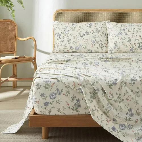 Miniatura 15 de HighBuy Juego de sábanas de tamaño individual - Sábanas frescas y transpirables de color rosa con estampado floral, juego de 3 sábanas - Sábanas