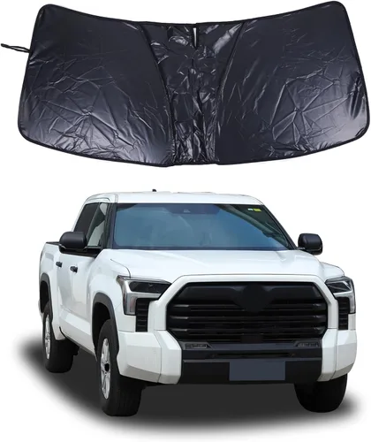 Miniatura 8 de Parasol para parabrisas para Toyota Tundra/Sequoia 2022-2024 para automóvil, reflector UV grueso, color plateado, protector para ventana delantera