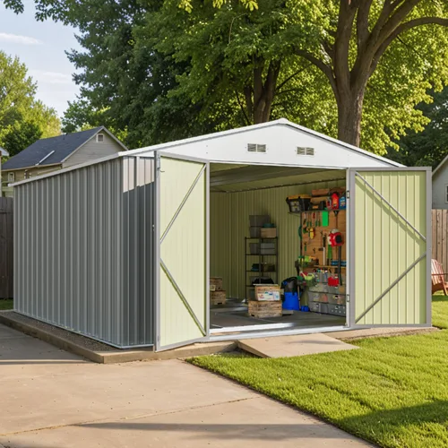 Miniatura 11 de Patiowell Cobertizo de almacenamiento al aire libre de 5 x 3 pies, cobertizo de herramientas con techo inclinado y puerta con cerradura, cobertizo