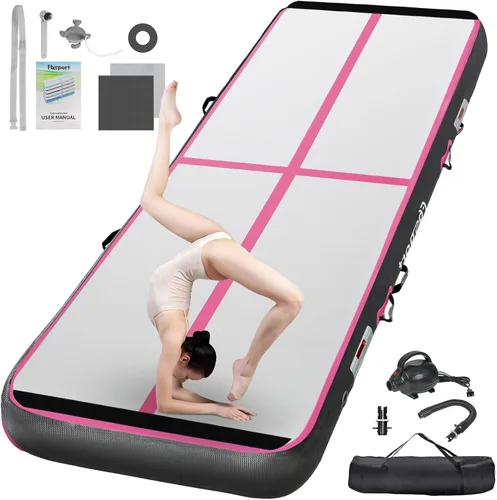 Miniatura 27 de FBSPORT - Colchonetas inflables de entrenamiento de 4 u 8 pulgadas de grosor, pistas de gimnasia para uso en el hogar, animadoras, yoga