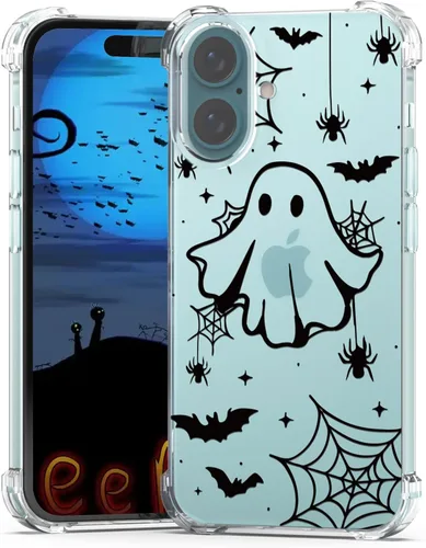 Miniatura 8 de Funda de Halloween para Google Pixel 6A transparente con diseños de murciélagos fantasmas, funda para teléfono para niñas, elegante, delgada, a