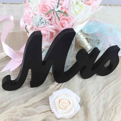 Miniatura 10 de Señales de Señor y Señora para decoración de mesa, letras de madera independientes para accesorios de fotos, decoración rústica de boda, regalo