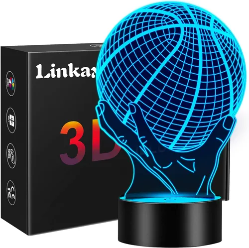Miniatura 9 de Linkax Regalos de baloncesto para adolescentes, niños y niñas, luz nocturna de ilusión 3D, regalos de Navidad para edades de 8 a 13 años, 5 a 15