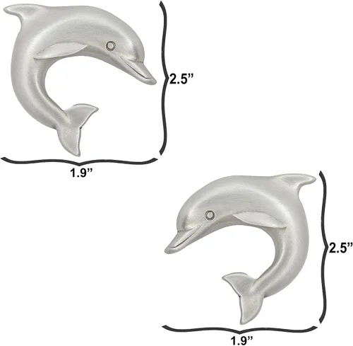 Miniatura 2 de Costello Coastal - Perillas para gabinete Dolphin (par combinado) Hardware de la colección de peltre de artista