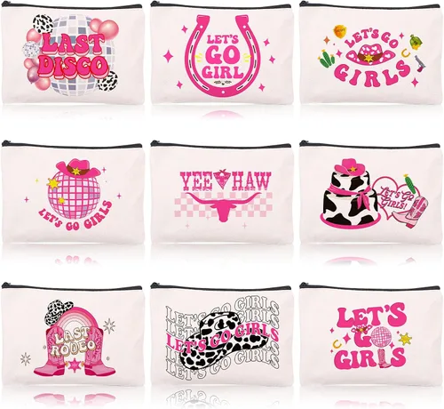 Decoraciones de fiesta, bolsas de maquillaje, bolsas de regalo de despedida de soltera, decoraciones de fiesta, regalo, lona, cosméticos, viajes,