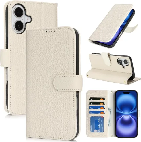 Miniatura 21 de Zouzt Funda para iPhone 11 de 6.1 pulgadas de piel auténtica con 4 ranuras para tarjetas, tarjetero con bloqueo RFID, tapa magnética, función atril