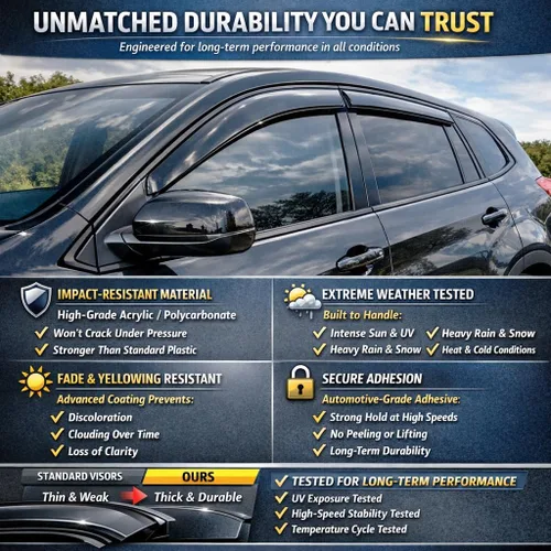 Miniatura 4 de Protección contra la lluvia con cinta adhesiva para Honda Civic Sedan 2022-2026, deflector de ventana lateral Lx Ex Si Hpt Sport Touring