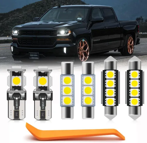 Miniatura 10 de 12 piezas de bombillas de luz interior LED blancas para Chevy Silverado/GMC Sierra 1999 2000 2001 2002 2003 2004 2005 2006 Bombillas LED blancas