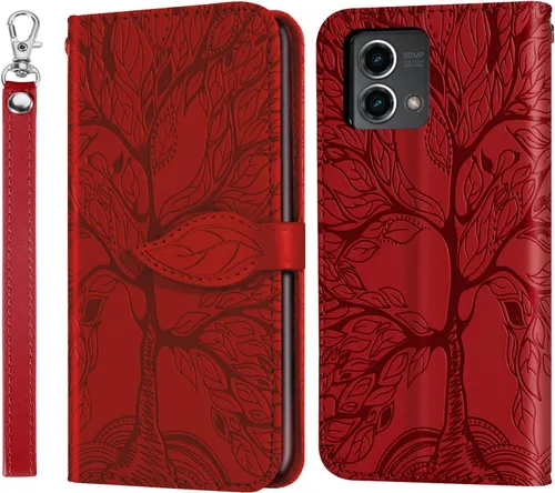 Miniatura 9 de Funda tipo cartera con tapa para Motorola Moto G Stylus 5G 2023, piel sintética, oro rosa, tarjetero y cierre magnético, función atril