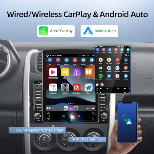 Miniatura 3 de [2G+64G] Android 13 Doble Din Vertical Estéreo para Coche con Carplay Inalámbrico/con Cable y Android Auto, 9.7 pulgadas Pantalla Táctil Unidad