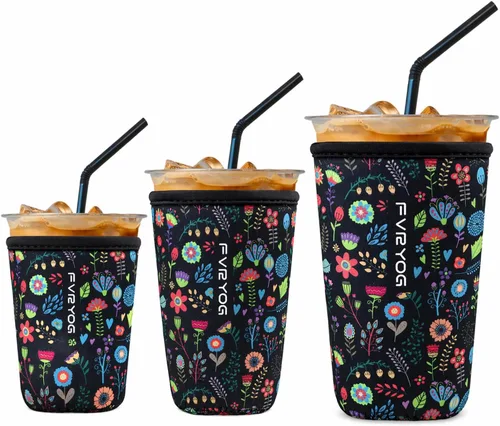 Miniatura 34 de Fundas de neopreno reutilizables aisladas para café helado, fundas para tazas de café helado, fundas para bebidas heladas y calientes