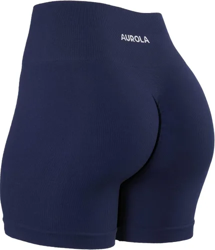 Miniatura 3 de AUROLA Pantalones cortos de entrenamiento para mujer, control de abdomen, a prueba de sentadillas, acanalados, gruesos, sin costuras, pantalones