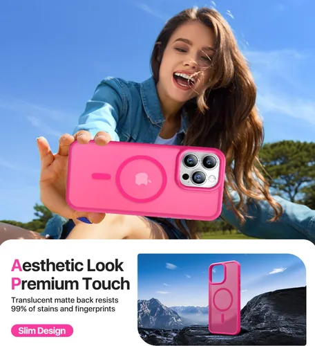 Miniatura 6 de Funda magnética para iPhone 12/iPhone 12 Pro, compatible con MagSafe, protección contra caídas de grado militar, a prueba de golpes, translúcida