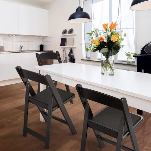 Miniatura 2 de FCH Silla plegable de plástico con asiento acolchado, sillas plegables de resina con cojín suave, cómoda y resistente, adecuada para interiores