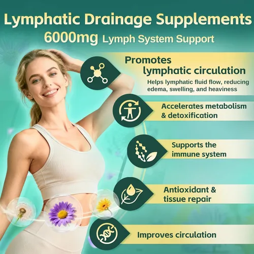 Miniatura 2 de Suplementos de drenaje linfático liposomal 21 en 1, cápsulas blandas, suministro para 100 días, soporte del sistema linfático de 6000 mg para 1